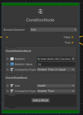 Modular condition node that offers branching according to the result.