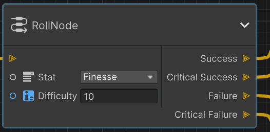 Roll a dice and evaluate a skill before branching according to the result.